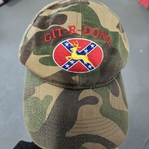 Vintage Camouflage "Git-R-Done" Hunting Trucker Hat